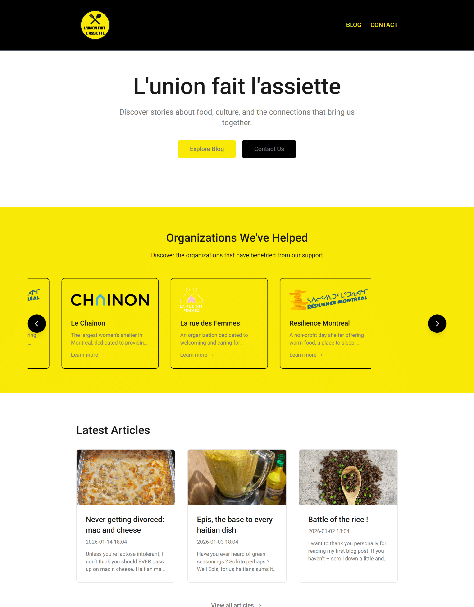 L'union fait l'assiette​
